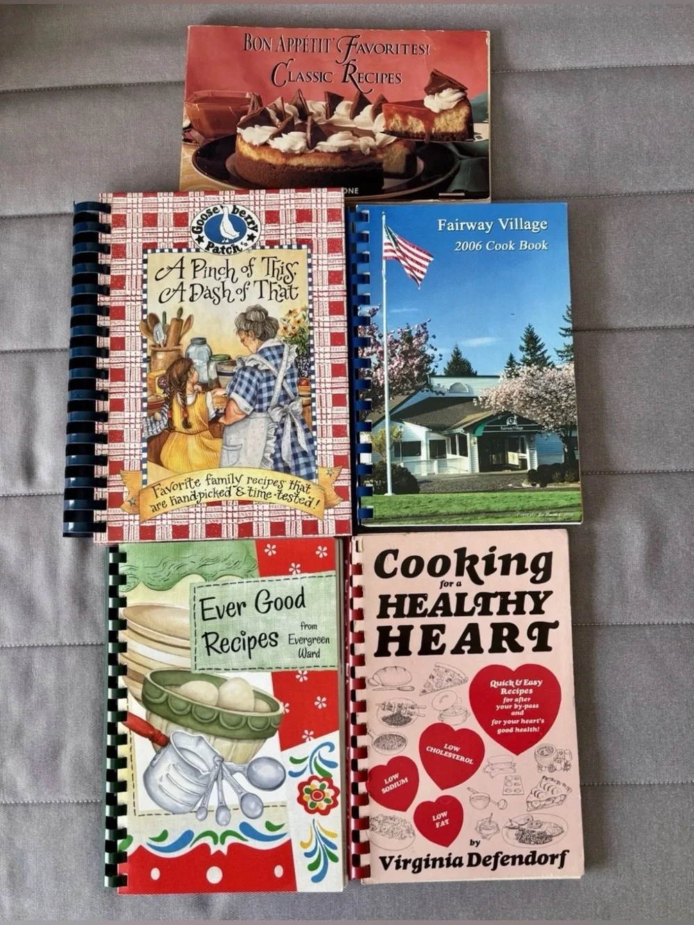 Assorted Cookbook Lot – Red, Blue, Green, Pink Covers